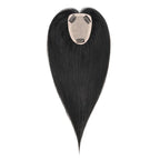 Hairro Human Hair Toppers Free Parted, 3.5x4.7" Base Hand-wovened 100% Real Hairpieces, with Invisible Clips-in for Women, for High Hairline/Adding Volume on Top, 10 Inch Jet Black