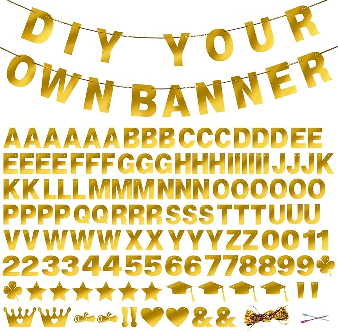 131 PCS Custom Birthday Banner DIY Letter Banners Personalized Banner | Make by Unknown