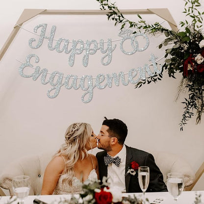 BEISHIDA Glitter Happy Engagement Banner-No DIY, Engagement Party Decorations - Image 4