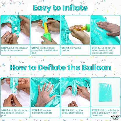 KatchOn, Giant Teal Blue Number 6 Balloon - Image 5