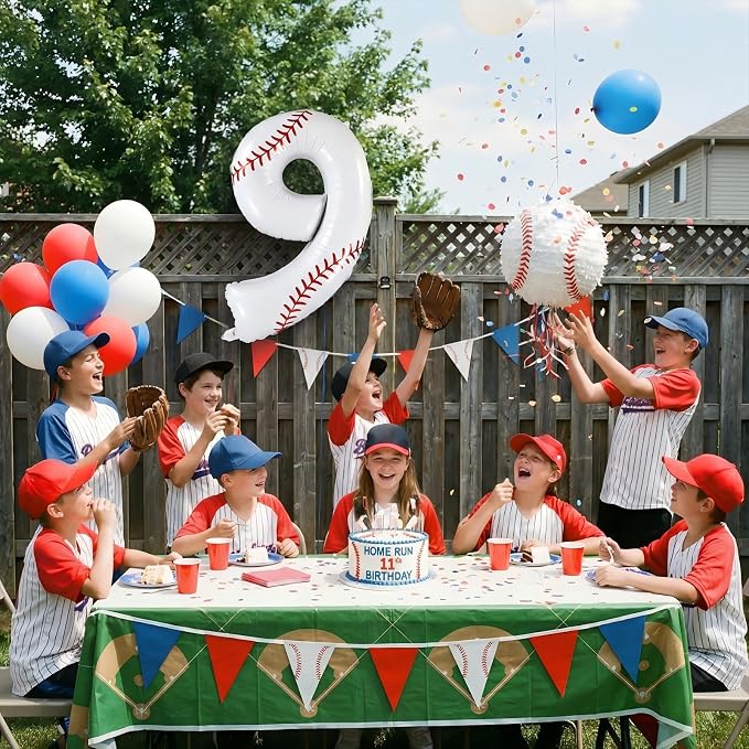 Jenaai Baseball Number 9 Balloons 40 Inch Baseball Theme Birthday Party - Image 4