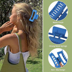 3.5 Inch Square Hair Clips for Women 6 Pack Hair Claw Clips Medium Claw Clips for Thick Thin Hair Rectangle Banana Jaw Hair Accessories for Women Girls -Dopamine