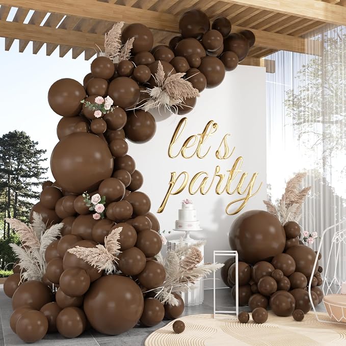 102pcs Matte Dark Brown Balloons Garland Arch Kit, 18 12 10 5 Inch Balloons | by ZizasAry