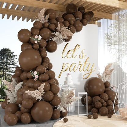 102pcs Matte Dark Brown Balloons Garland Arch Kit, 18 12 10 5 Inch Balloons | by ZizasAry