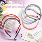MTLEE 6 Pieces Beaded Headbands for Women Sparkly Crystal Beaded Hair Hoop Hairbands Multiple Color Hair Accessories Head Bands Christmas Gift(Bright Colors)