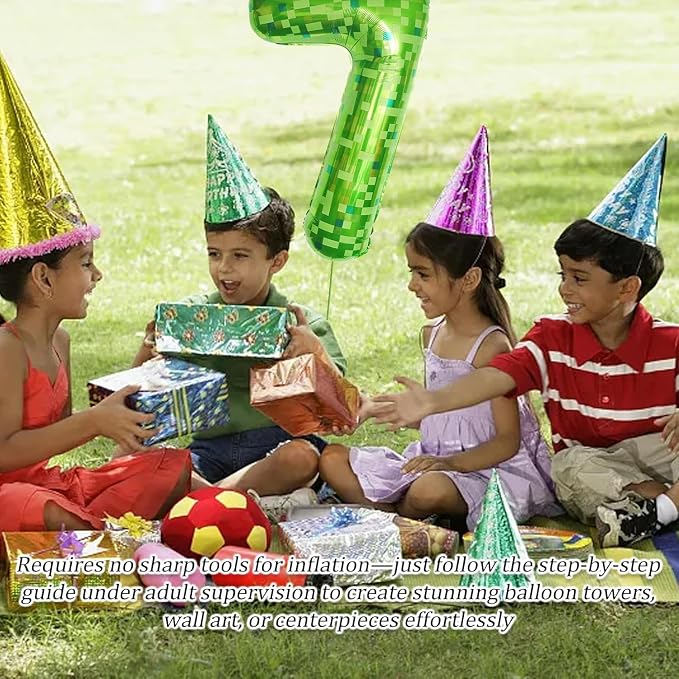Green Number Balloons, Gaint Green Pixel Number 9 Balloon 40 Inch Dark green 9 - Image 4