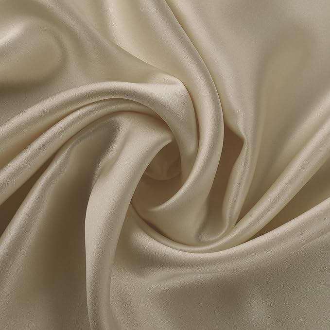 ALASKA BEAR Silk Pillowcase for Hair and Skin, Set of 2 Pure Genuine 22 Momme Mulberry Silk Pillow Cases King Size for Bliss Sleep Better Than Poly Satin, Zipper Closure(2pc, Beige)