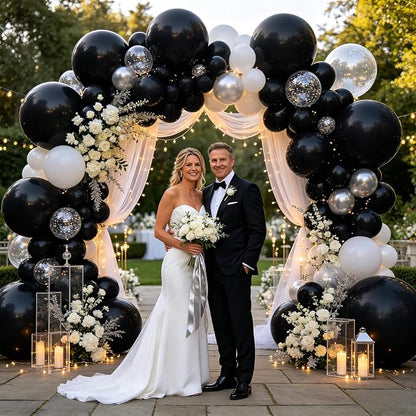 Black Balloons Different Sizes, 18 12 10 5 Inch Black Balloons Arch Kit Garland - Image 7