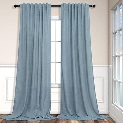 Blue Grey Curtains 96 Inches Long by Pitalk
