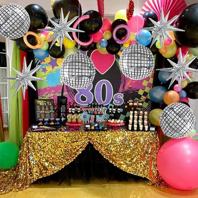 TONIFUL 8 Pcs 22Inch Disco Large 4D Giant Round and Star Balloons Explosion - Image 5