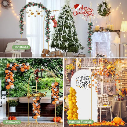2 Pack Metal Arch Backdrop Stand 7.2FT, 6FT Wedding Balloon Floral Frame | - Image 7