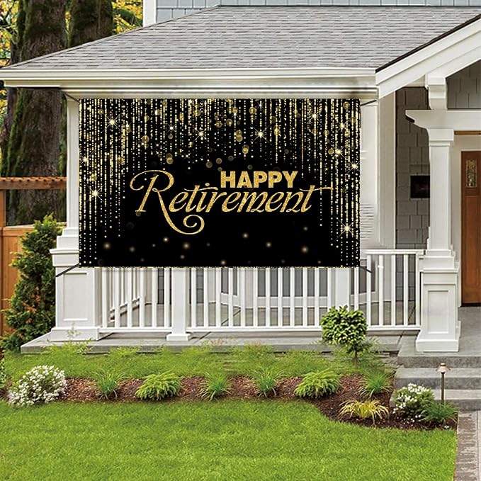 Happy Retirement Backdrop with 70.8"X43.3"，Large Happy Retirement Banner - Image 6