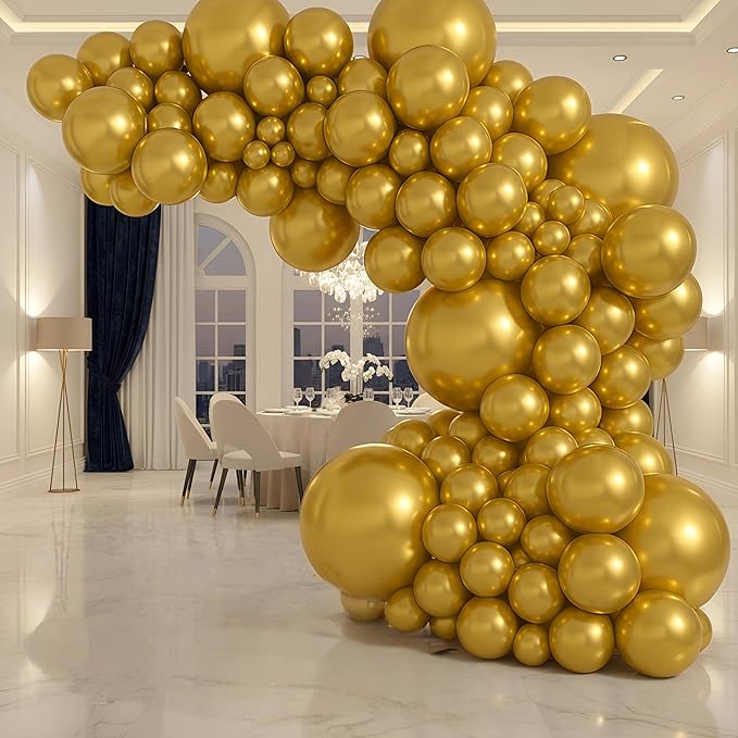 Vellax 146-Pc Metallic Gold Balloon Garland Arch Kit, Baby Shower DIY | 146-pc by Vellax