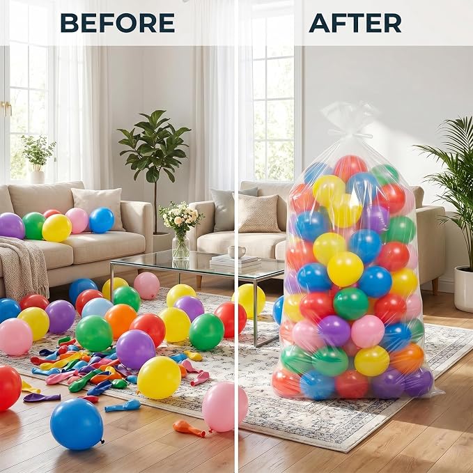 3 Pack Balloon Bags for Transport 98 x 59 Inch Reusable Clear Storage Bags - Image 4