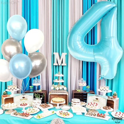 KatchOn Light Blue 4 Balloon Number 40 Inch | 4 Foil Balloon, Light Blue Four - Image 3