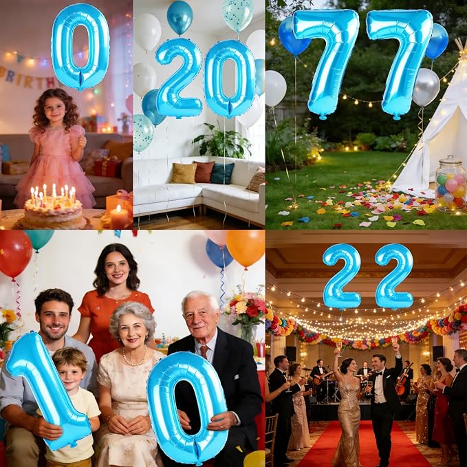 40 Inch Number 77 Balloons for 77th Birthday Party Decorations, 0-100 Jewelry - Image 7