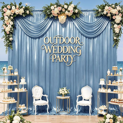 gogoparti 20x10FT Baby Bule Sequin Backdrop Curtain - Image 8
