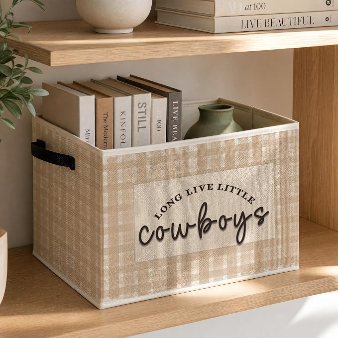 Western Cowboy Nursery Foldable Storage Bins Box - Image 3
