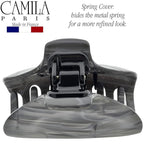 Camila Paris CP2122 French Hair Clip for Women for Long Curly Wavy Hair, Gray, Girls Hair Claw Clips Jaw Fashion Styling Hair Accessories for Women, Strong Hold No Slip Grip, Made in France