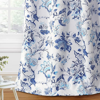 H.VERSAILTEX Blackout Curtains 96 Inch Length 2 Panels Set Floral Print Curtain by HVERSAILTEX