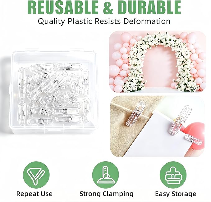 18 Pack Balloon Arch Clips, 2.4'' Plastic Clips Supplies - Image 5
