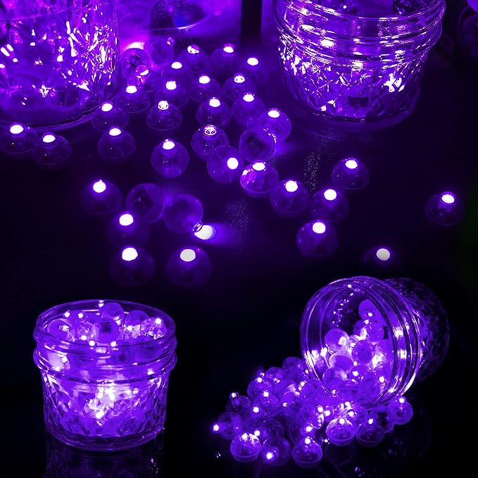 Aogist 50pcs Purple Balloon Lights, Long Standby Time Waterproof Mini Light - Image 5