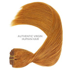 WENNALIFE Real Human Hair Clip in Extensions, 22 Inch 120g 7pcs Auburn Ginger Remy Hair Clip Ins Double Wef