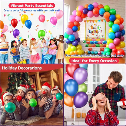 100PCS 12 Inch Rainbow Latex Balloons, Baby Shower, Wedding & Festival Party - Image 7
