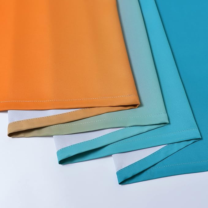 Yakamok Ombre Blue and Orange Curtains - Image 6