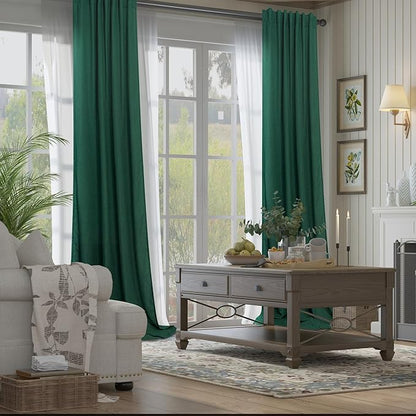 Dark Green Curtains 84 Inch Length - Image 5
