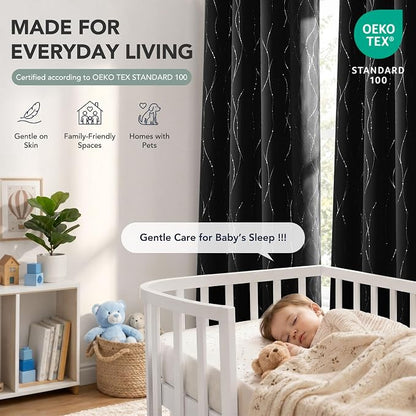 Deconovo 100% Blackout Living Room Curtains 84 Inches Long, Thermal Insulated - Image 6