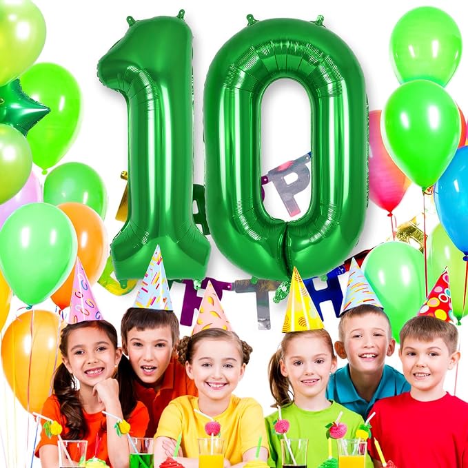 Dark Green Number 0 Balloon 40 Inch, Big Large Foil Helium Number Balloons - Image 4