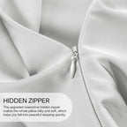 INFIIXSO Body Pillow Cover with Zipper, Luxury Mulberry Silk Body Pillow Case 20x54 Inches, Ultra Smooth and Soft Cooling Long Pillowcase, Gift for Women, Men(Light Grey)