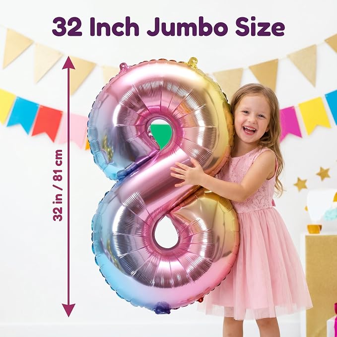 YPSelected 32 Inch Large Foil Helium Number Balloon Birthday Wedding Party 0-9 - Image 5