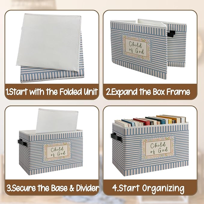 Green Christian Foldable Storage Bins Box - Image 4