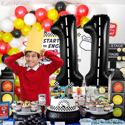 KatchOn Race Car Number 11 Balloon 40 Inch | Balloon Number 11 Black - Image 2