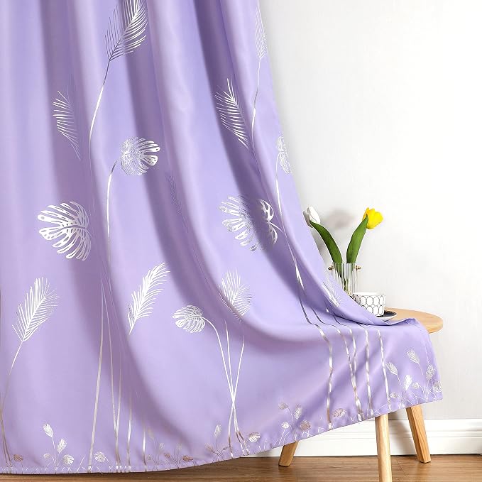 Lilac Blackout Curtains 96 Inches Long, Grommet Curtains - Image 7