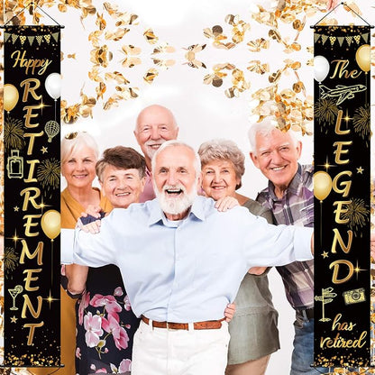 Boao Retirement Porch Sign Door Hanging Banner, Retirement Banner the Legend - Image 5