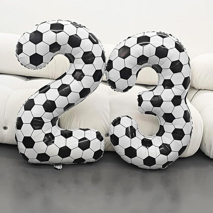 Black White Soccer Number 4 Balloon 4nd Birthday Decoration 40in 4 Balloon | - Image 5