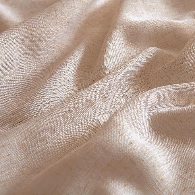 MIULEE Natural Beige Linen Curtains 52x96 Inch Long - Image 4