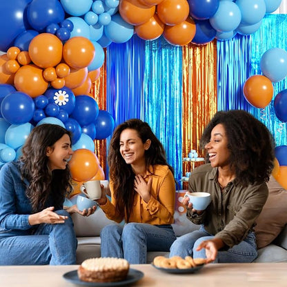 Blue Orange Balloon Arch Garland Kit Birthday Party Decorations | Orange Blue - Image 4