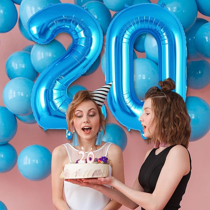 Blue Number 2 Balloon 40 Inch, Big Large Foil Helium Number Balloons, Jumbo - Image 5