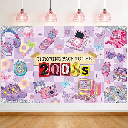 Early 2000s Y2K Theme Backdrop by NIUBEHOHO