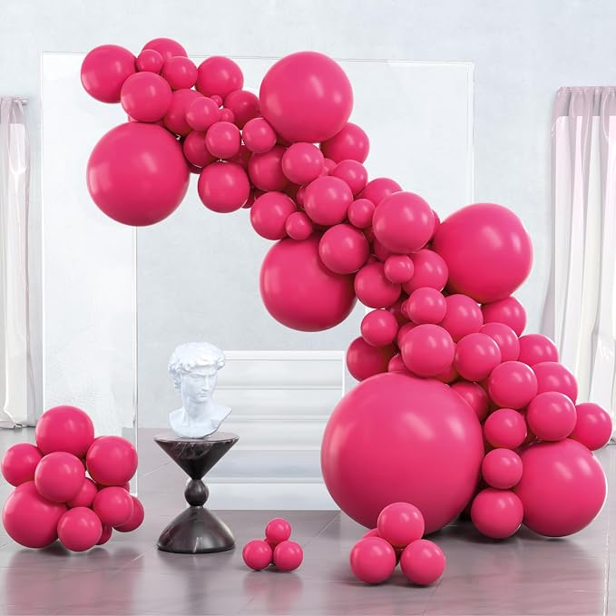 PartyWoo Hot Pink Balloons 127pcs Magenta Fuchsia Color 36 18 12 10 5 Inch | 36 by PartyWoo