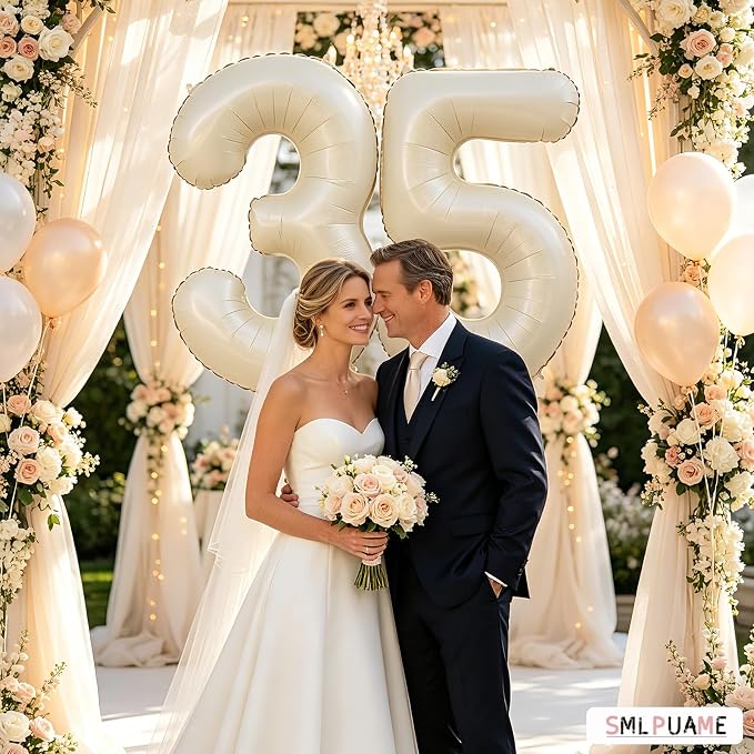40 Inch Beige Number 5 Balloons - Image 3