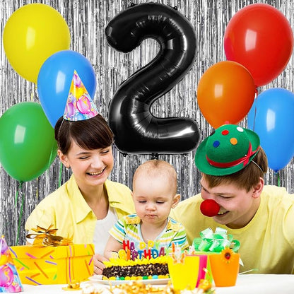 Black Number 2 Balloons 40 Inch Large Foil Balloons, Giant Number Balloon - Image 4