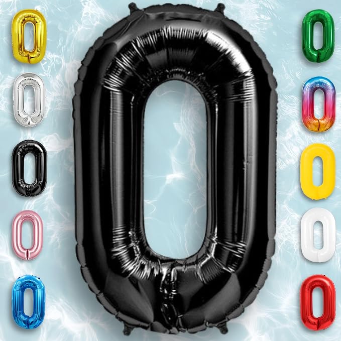 Black Number Balloon 0 Mylar Foil Balloons 16 inch - Image 4