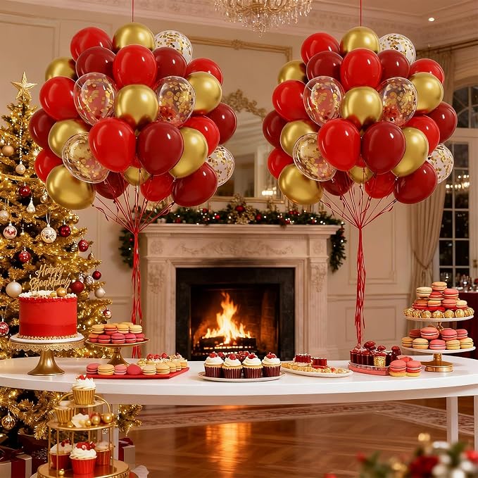60pcs Red and Gold Balloons 12inch - Image 7