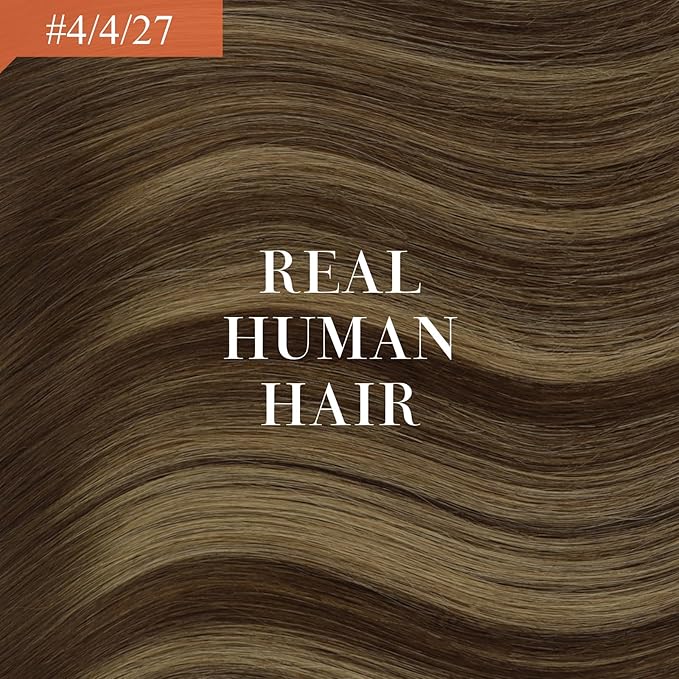 Ve Sunny Hair Extensions Ponytail Real Human Hair Wrap Around Clip in Ponytail Hair Extensions Straight Extensions Human Hair for Women Medium Brown Balayage Ombre Caramel Blonde 22inch 80G