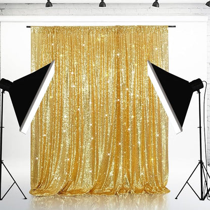 Eternal Beauty Gold 3mm Sequin Backdrop 20x10 Ft - Image 3